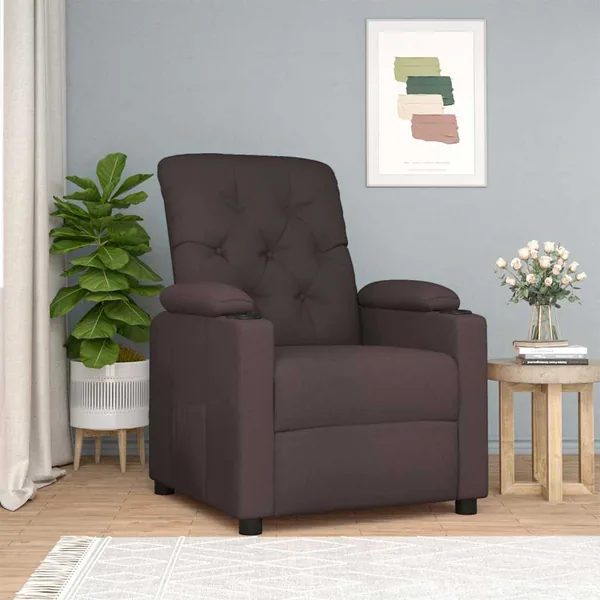 Fauteuil inclinable Marron foncé Tissu