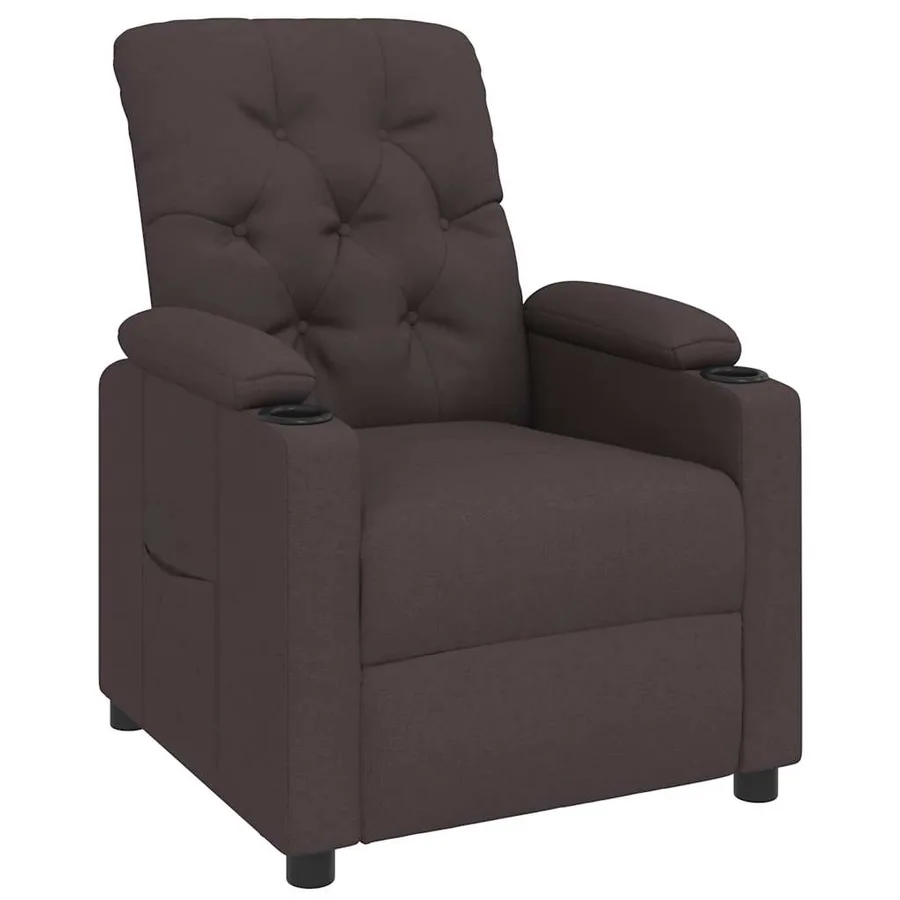 Fauteuil inclinable Marron foncé Tissu - 2