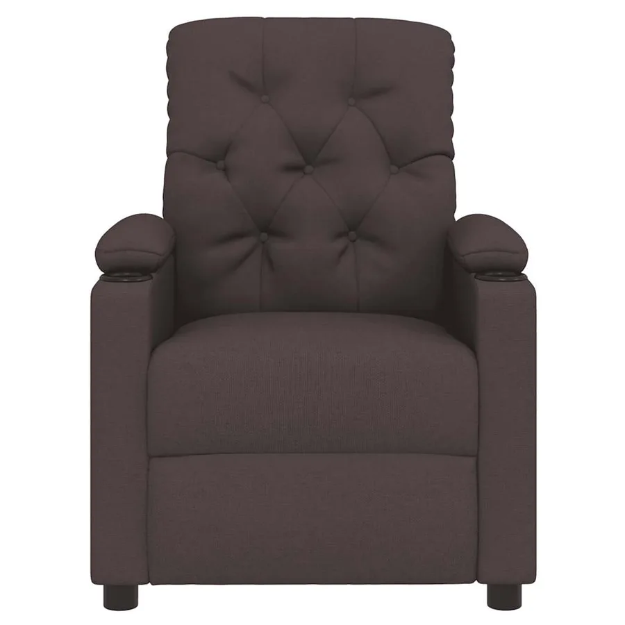 Fauteuil inclinable Marron foncé Tissu - 3