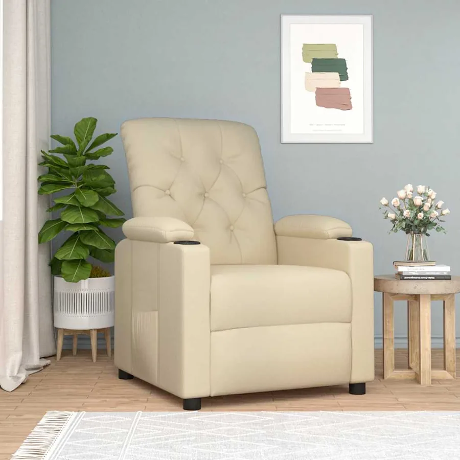 Fauteuil inclinable Crème Tissu