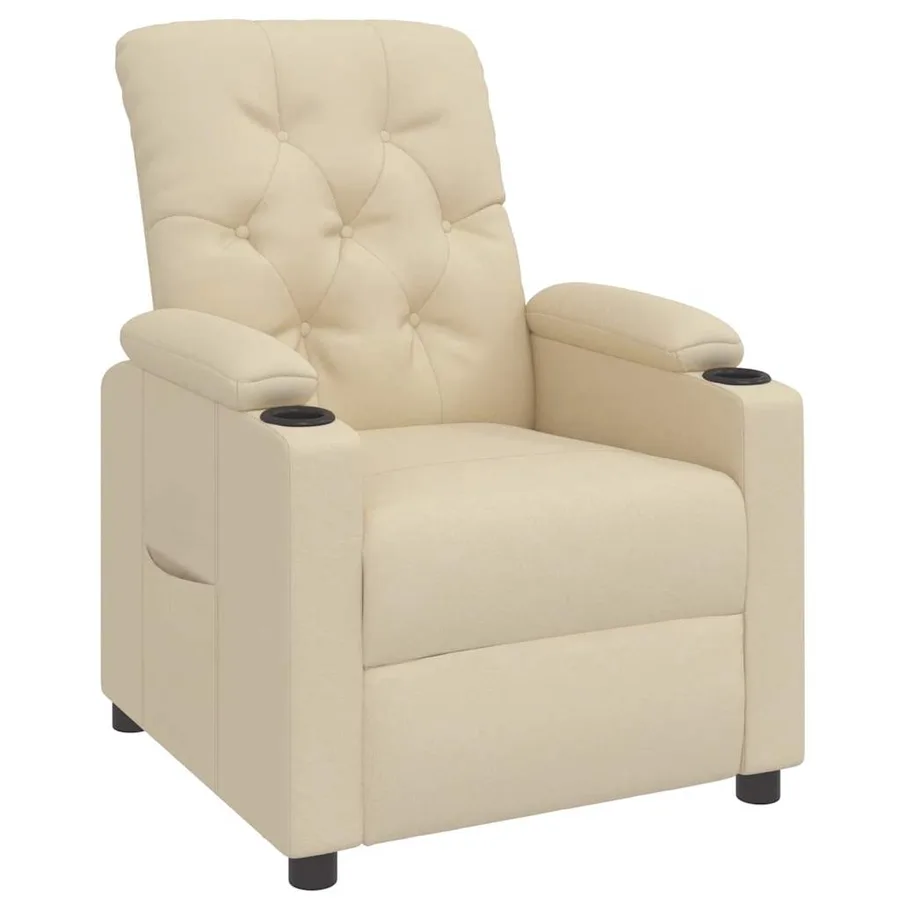 Fauteuil inclinable Crème Tissu - 2