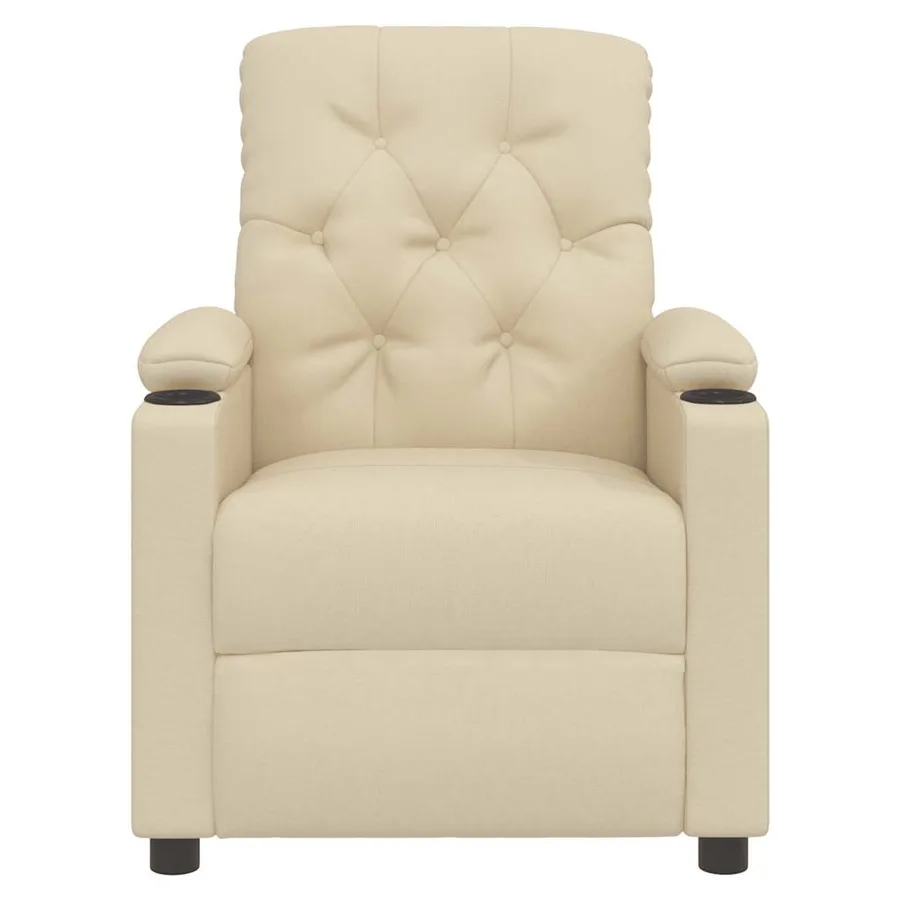 Fauteuil inclinable Crème Tissu - 3