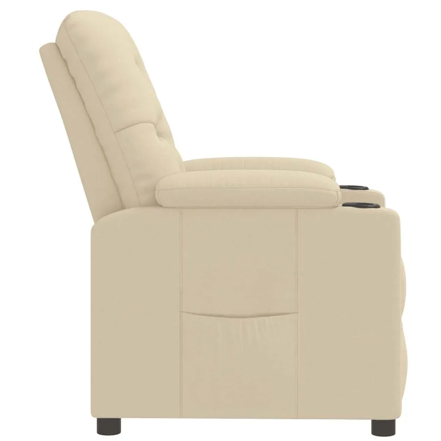 Fauteuil inclinable Crème Tissu - 4