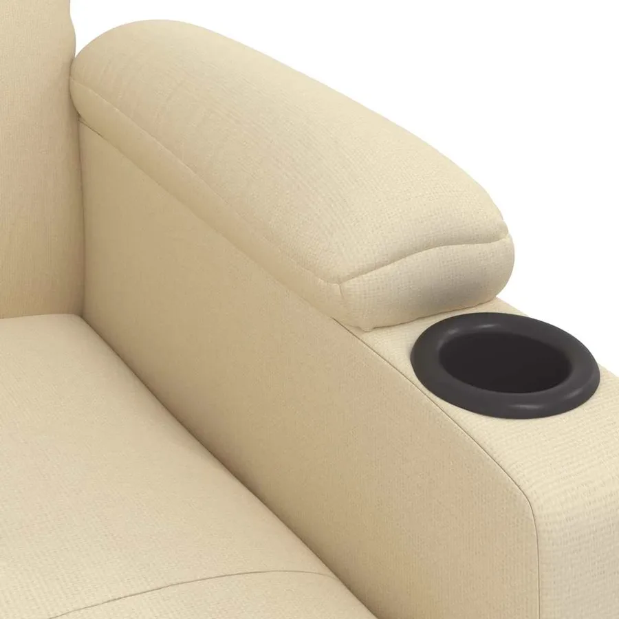Fauteuil inclinable Crème Tissu - 6