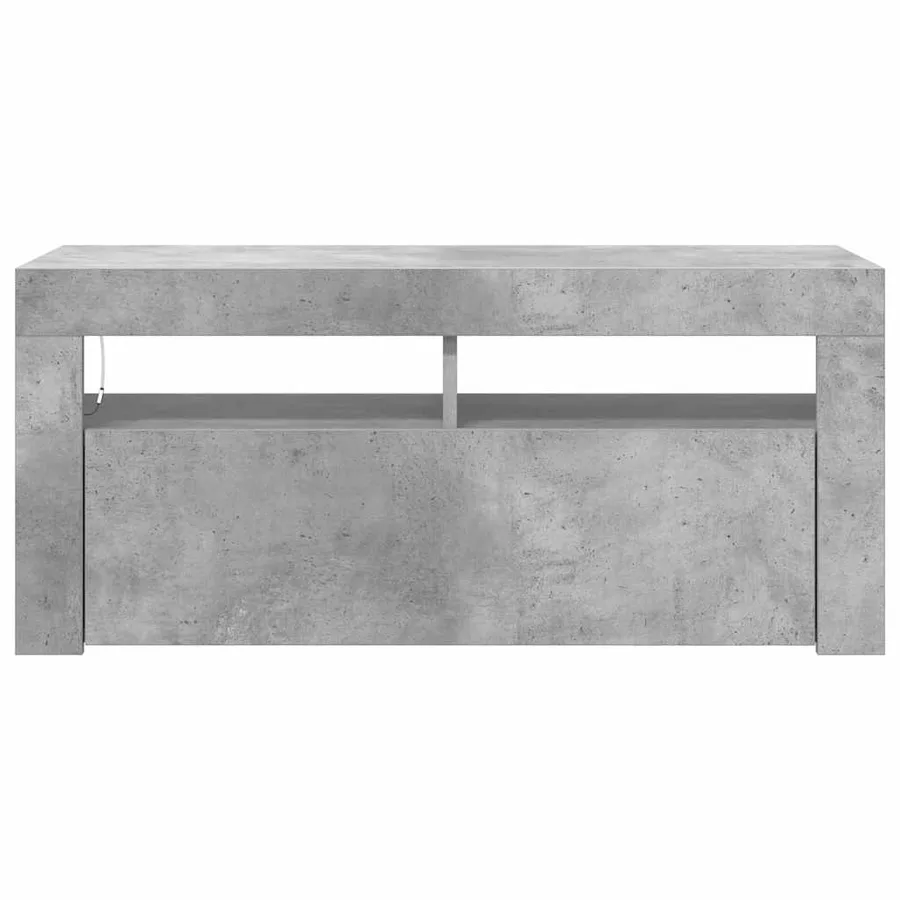 Meuble TV avec lumières LED gris béton 90x35x40 cm - 9