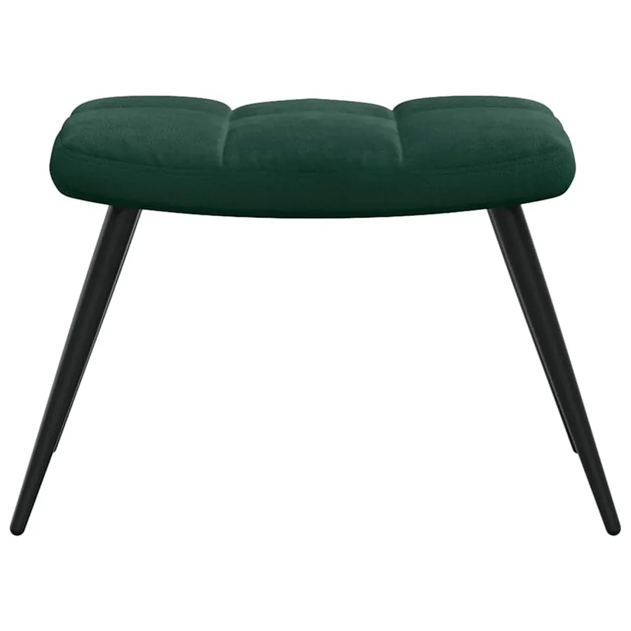 Chaise de relaxation avec tabouret Vert foncé Velours - 7