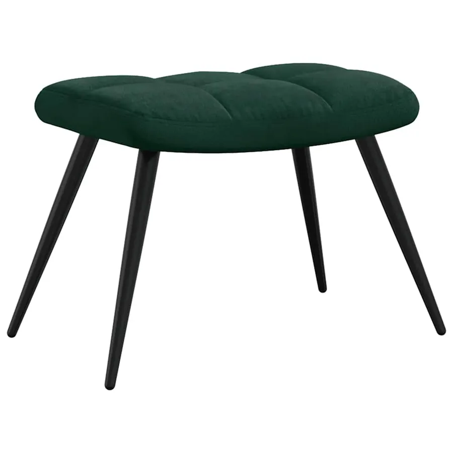 Chaise de relaxation avec tabouret Vert foncé Velours - 8
