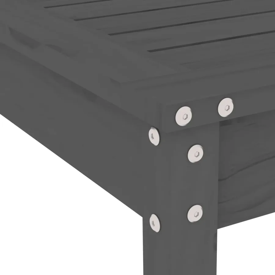 Ensemble à manger de jardin 5pcs gris bois massif de pin - 7