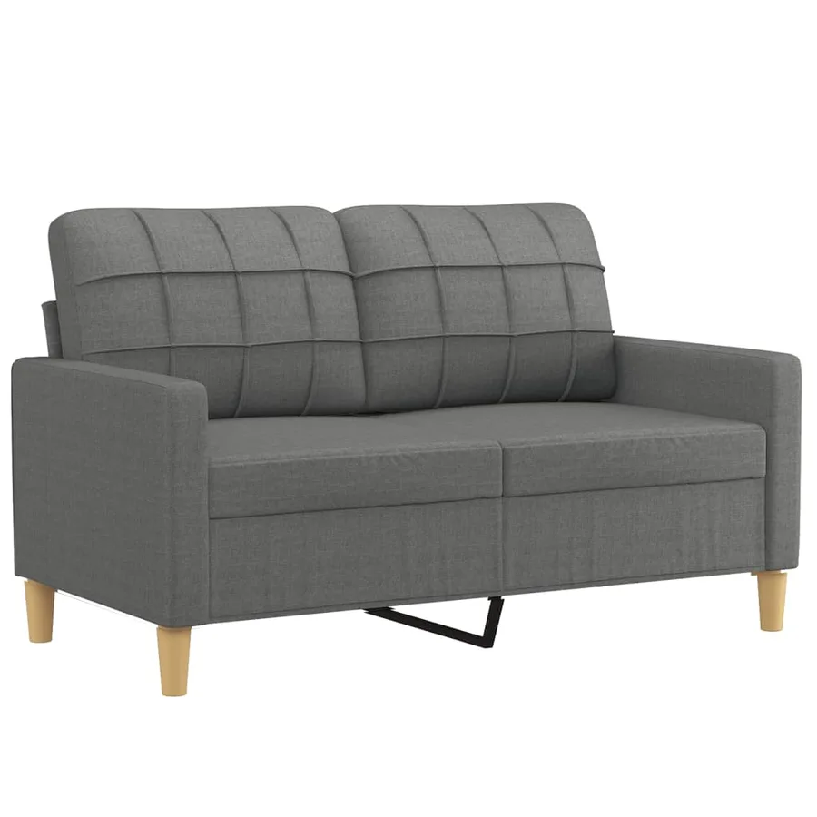 Ensemble de canapés 3 pcs avec coussins Gris foncé Tissu - 4