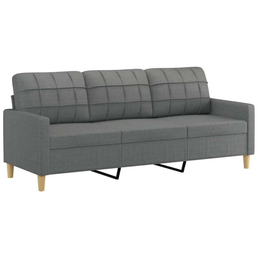 Ensemble de canapés 3 pcs avec coussins Gris foncé Tissu - 5