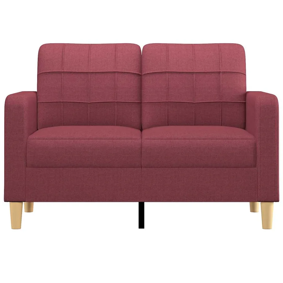 Canapé à 2 places Rouge bordeaux 120 cm Tissu - 3
