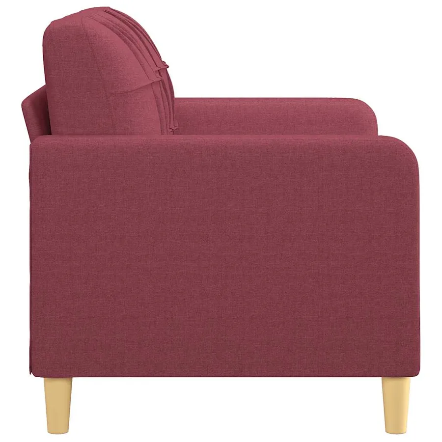 Canapé à 2 places Rouge bordeaux 120 cm Tissu - 4