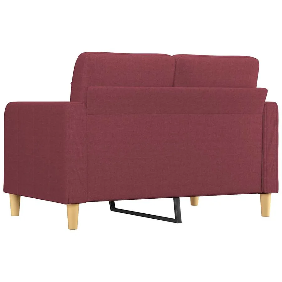 Canapé à 2 places Rouge bordeaux 120 cm Tissu - 5
