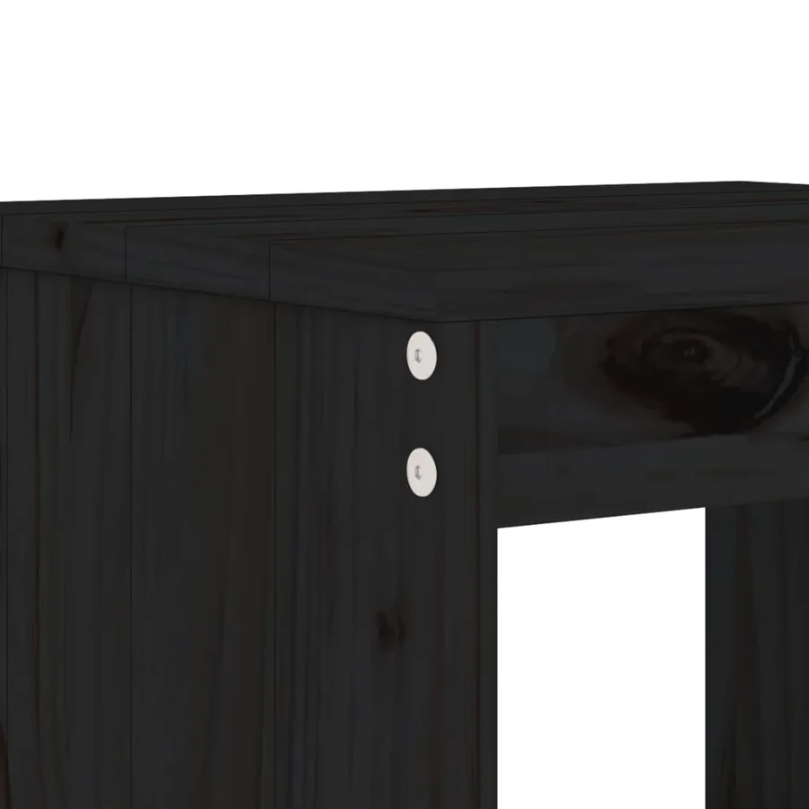 Ensemble à manger de jardin 5pcs noir bois massif de pin - 5