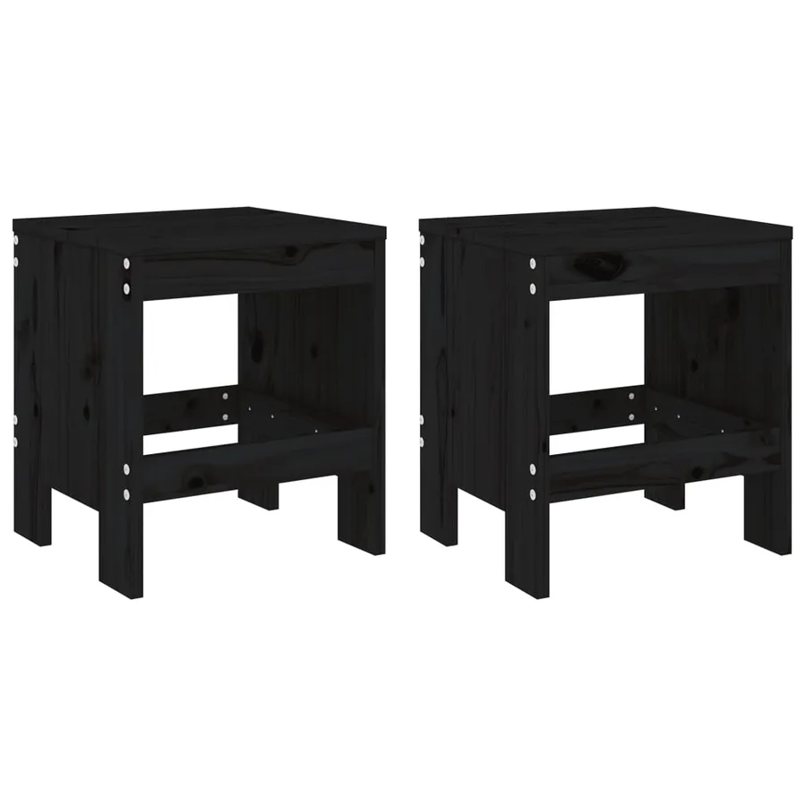 Ensemble de bistrot de jardin 3 pcs noir bois de pin massif - 3
