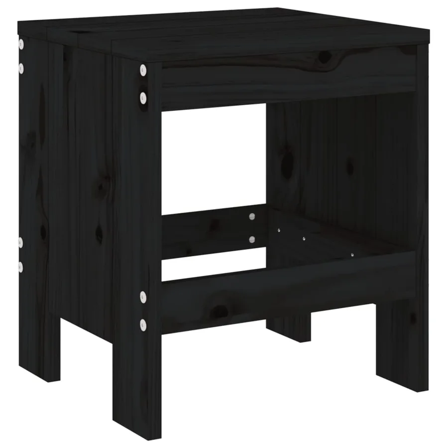 Ensemble de bistrot de jardin 3 pcs noir bois de pin massif - 4