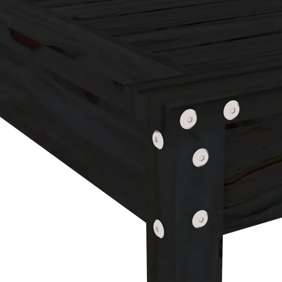 Ensemble de bistrot de jardin 3 pcs noir bois de pin massif - 7