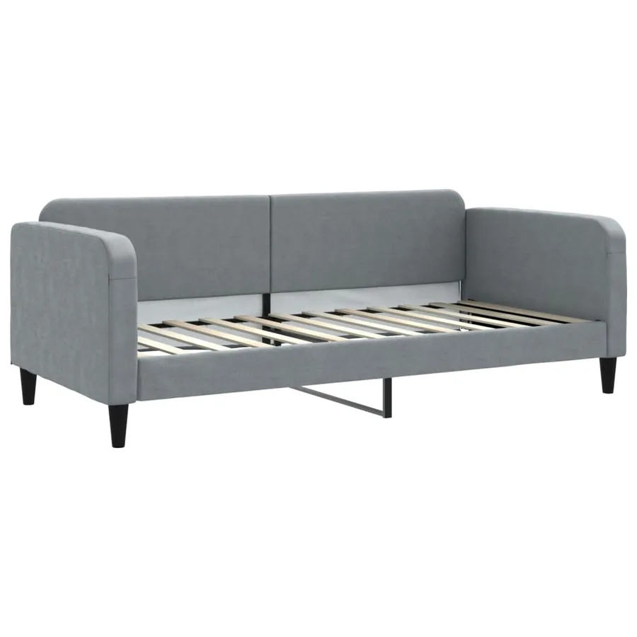 Lit de repos sans matelas gris clair 90x200 cm tissu - 2