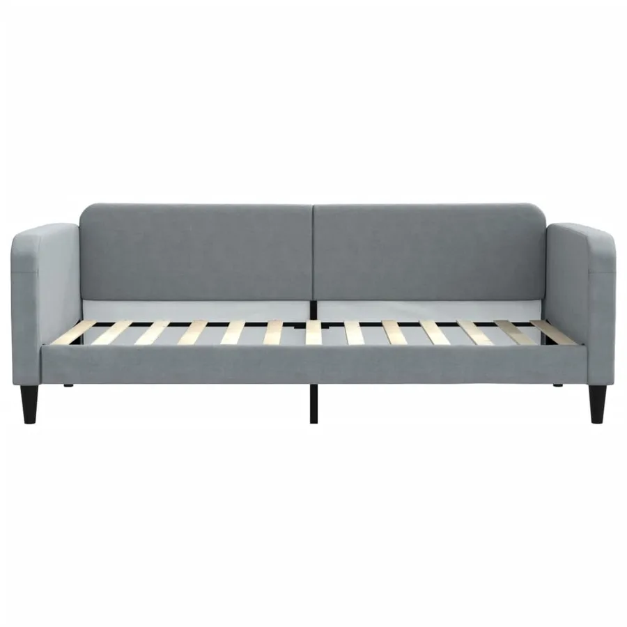 Lit de repos sans matelas gris clair 90x200 cm tissu - 3
