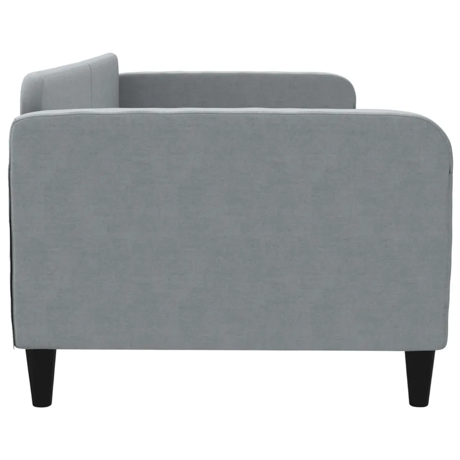 Lit de repos sans matelas gris clair 90x200 cm tissu - 4