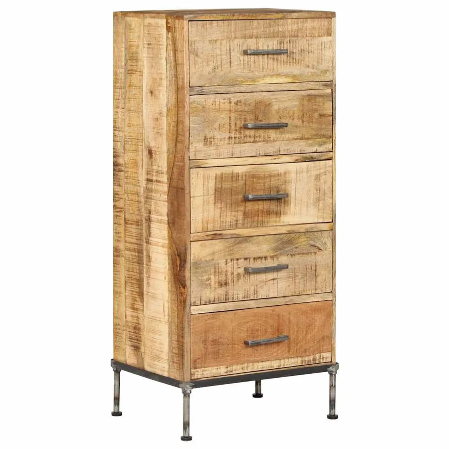 Coffre à tiroirs 45x35x106 cm Bois de manguier massif - 10