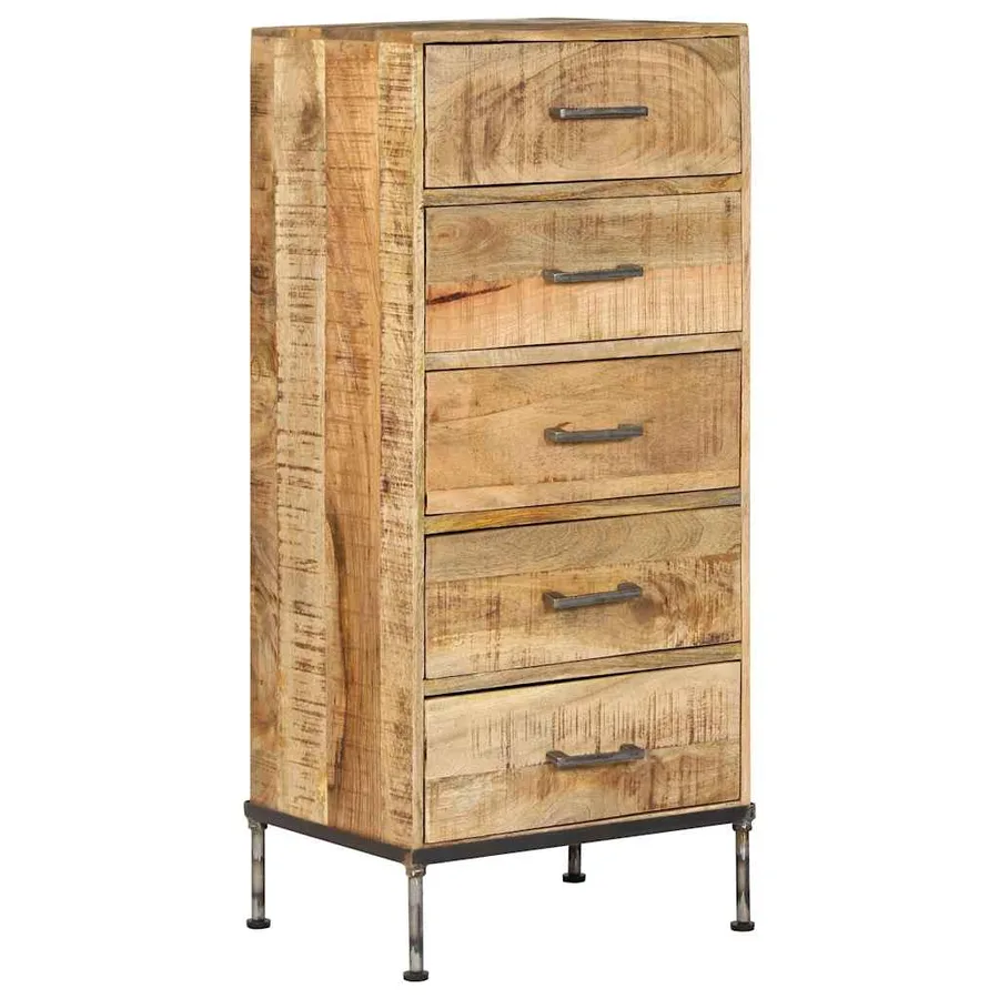 Coffre à tiroirs 45x35x106 cm Bois de manguier massif - 12