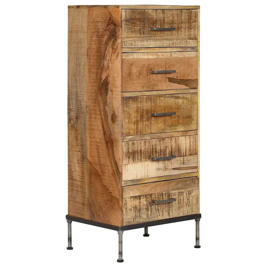 Coffre à tiroirs 45x35x106 cm Bois de manguier massif - 13