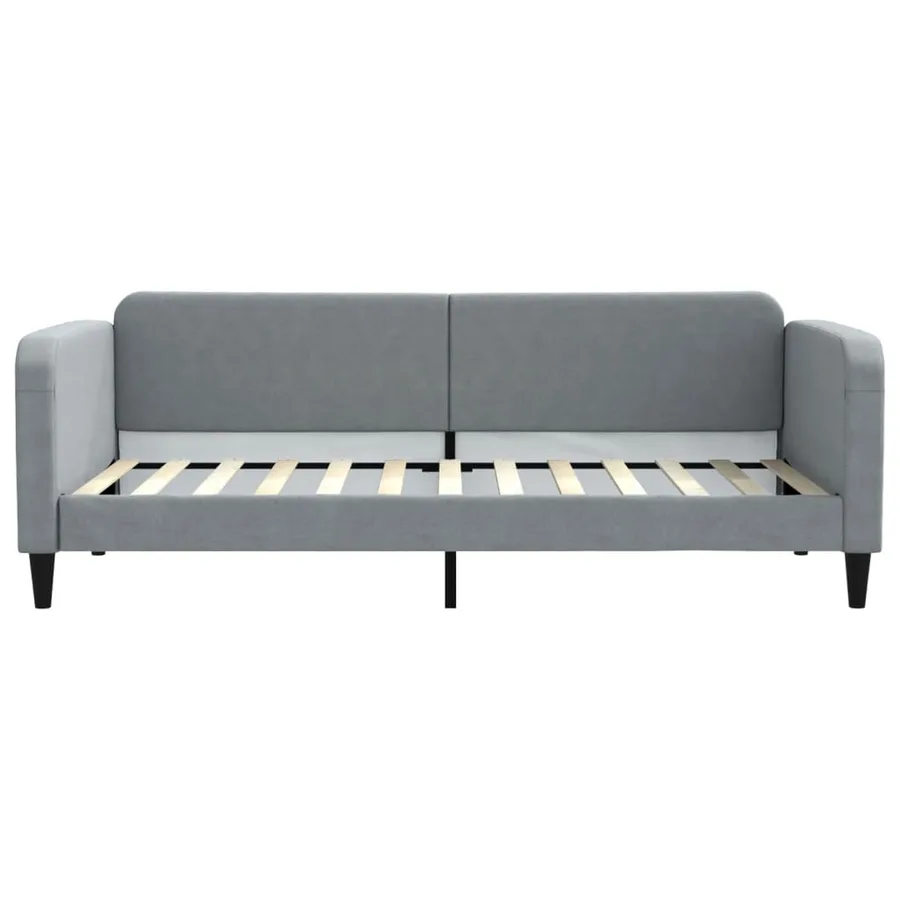 Lit de jour avec matelas gris clair 90x200 cm tissu - 4
