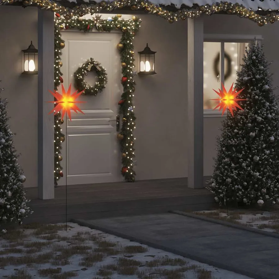 Lumière de Noël avec piquet LED pliable rouge 57 cm