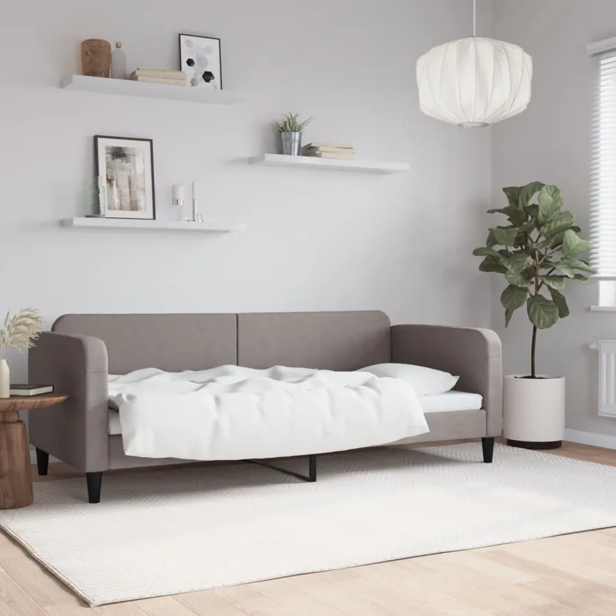 Lit de repos sans matelas taupe 80x200 cm tissu