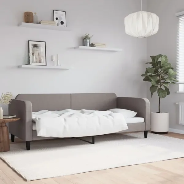 Lit de repos sans matelas taupe 80x200 cm tissu