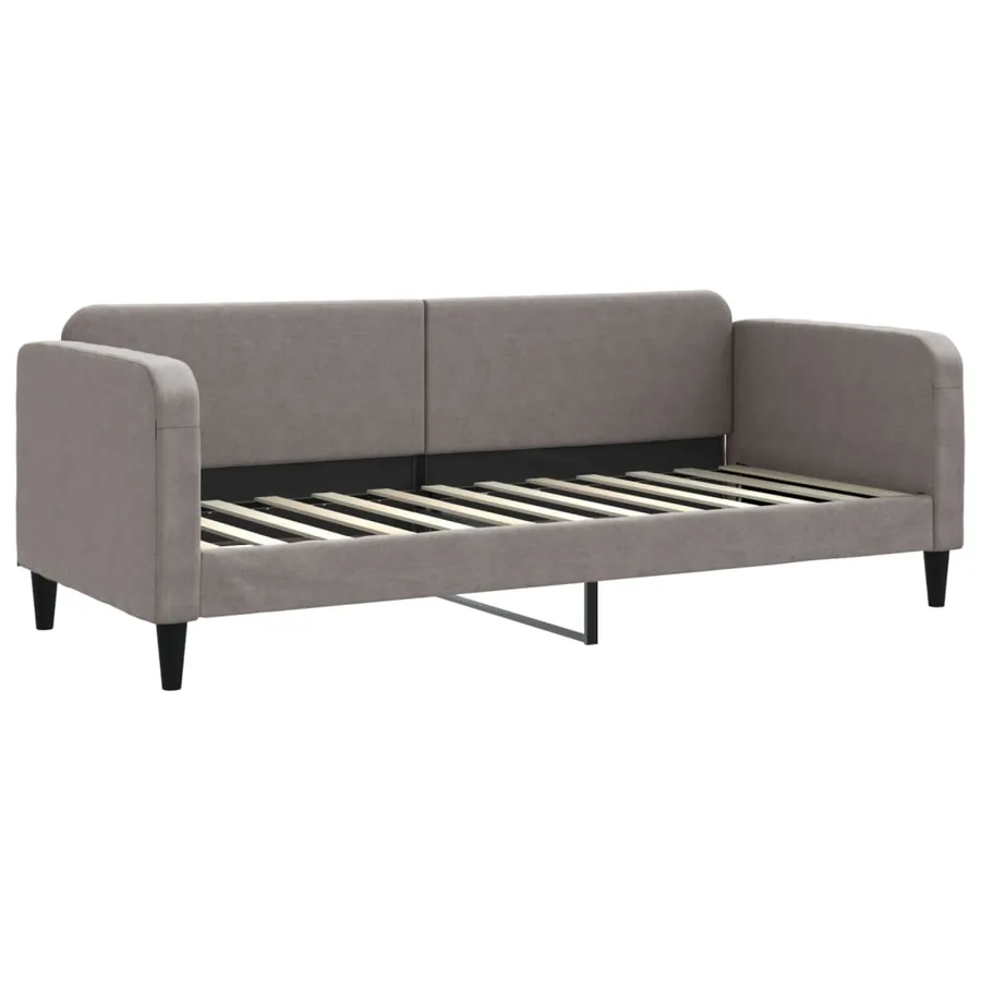 Lit de repos sans matelas taupe 80x200 cm tissu - 2