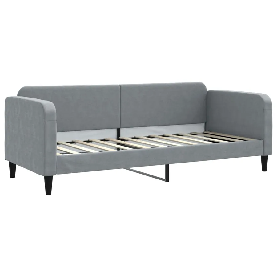 Lit de jour avec matelas gris clair 80x200 cm tissu - 3