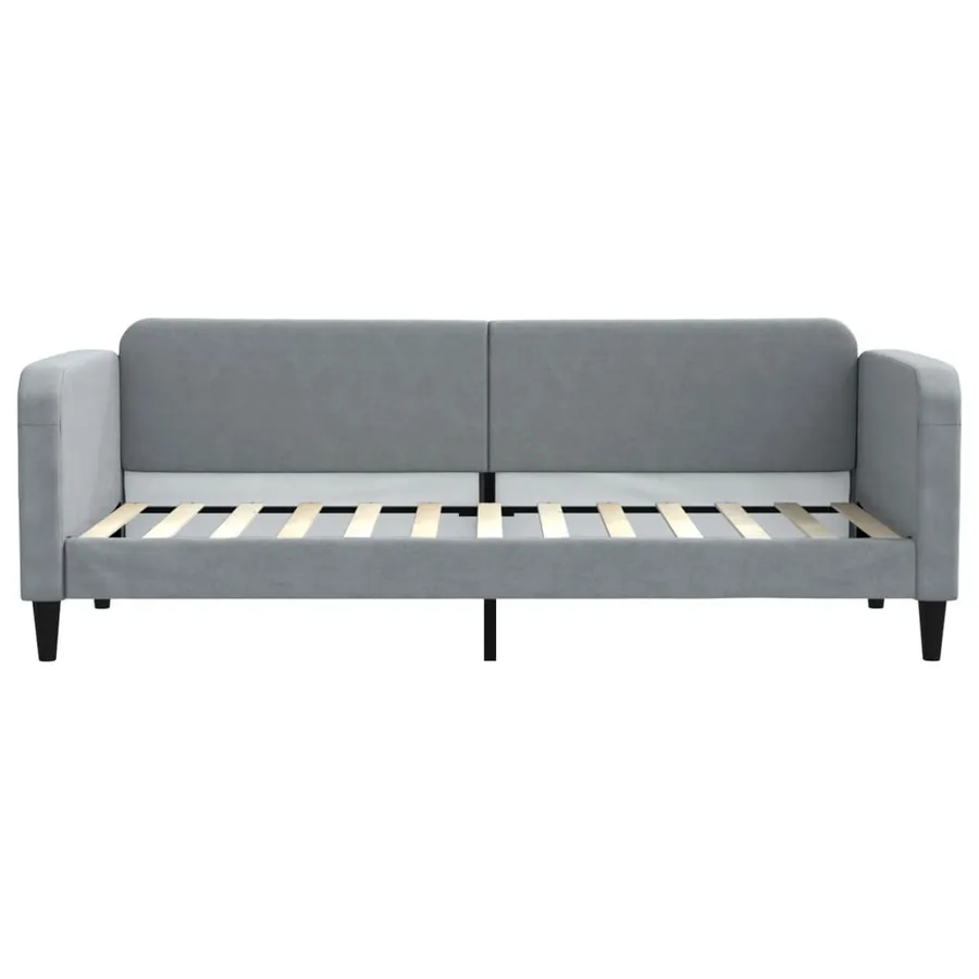Lit de jour avec matelas gris clair 80x200 cm tissu - 4