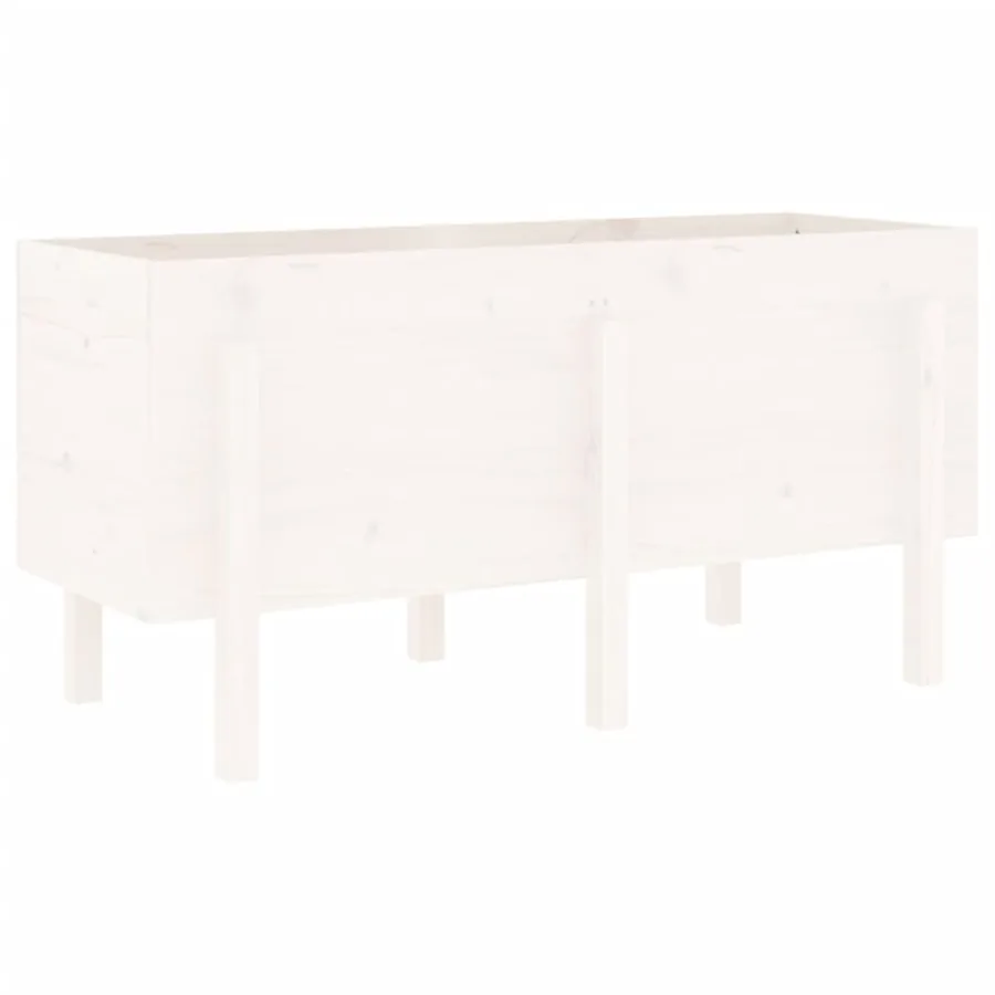 Lit surélevé de jardin blanc 121x50x57 cm bois de pin massif - 6