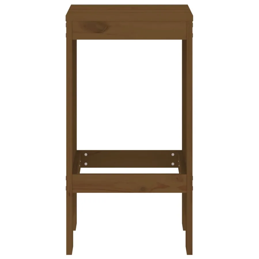 Tabourets lot de 2 marron miel 40x36x75 cm bois massif de pin - 4