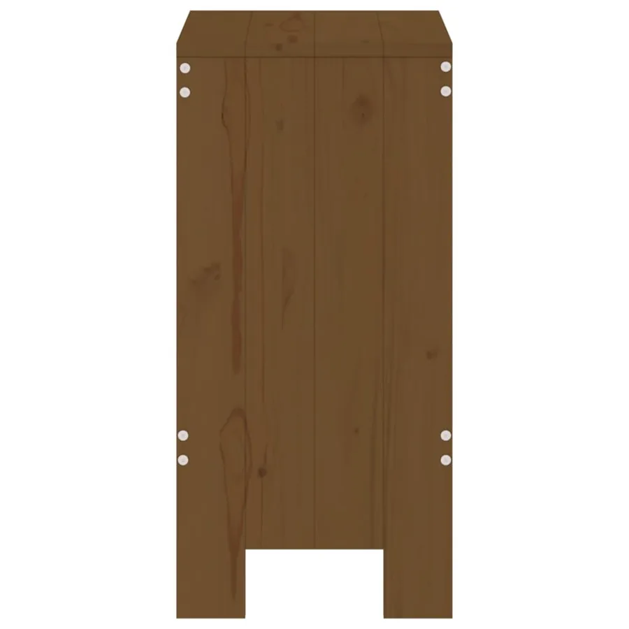 Tabourets lot de 2 marron miel 40x36x75 cm bois massif de pin - 5