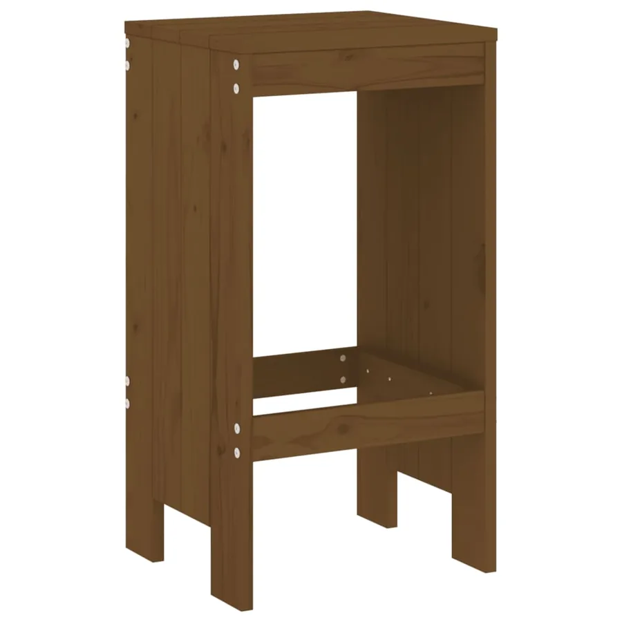 Tabourets lot de 2 marron miel 40x36x75 cm bois massif de pin - 6