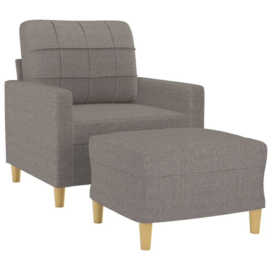 Fauteuil avec repose-pied Taupe 60 cm Tissu - 3