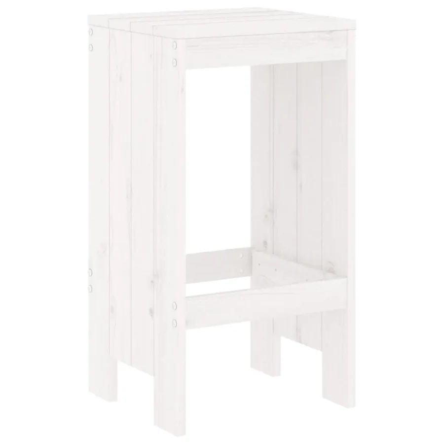 Ensemble de bar de jardin 9 pcs blanc bois de pin massif - 4