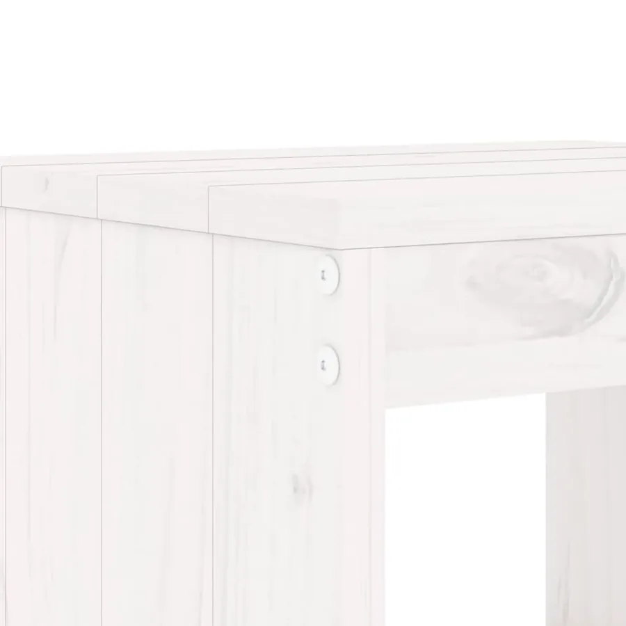 Ensemble de bar de jardin 9 pcs blanc bois de pin massif - 5