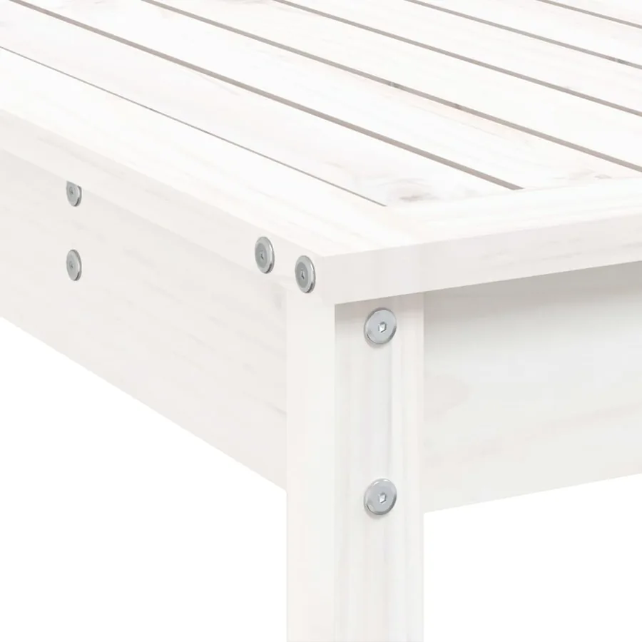 Ensemble de bar de jardin 9 pcs blanc bois de pin massif - 7
