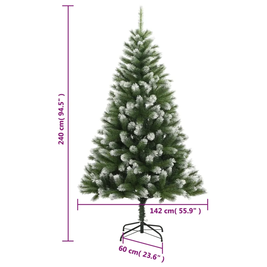 Sapin de Noël artificiel à charnières avec neige floquée 240 cm - 9