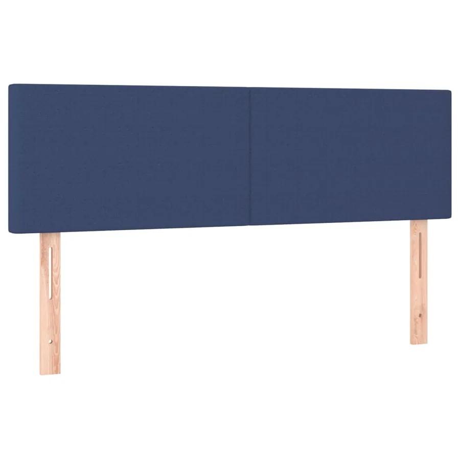 Sommier à lattes de lit avec matelas LED Bleu 140x190 cm Tissu - 7