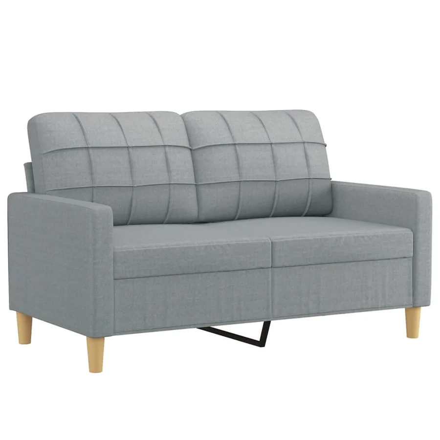 Ensemble de canapés 2 pcs avec coussins Gris clair Tissu - 3