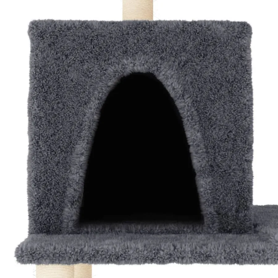 Arbre à chat avec griffoirs en sisal Gris foncé 167 cm - 5