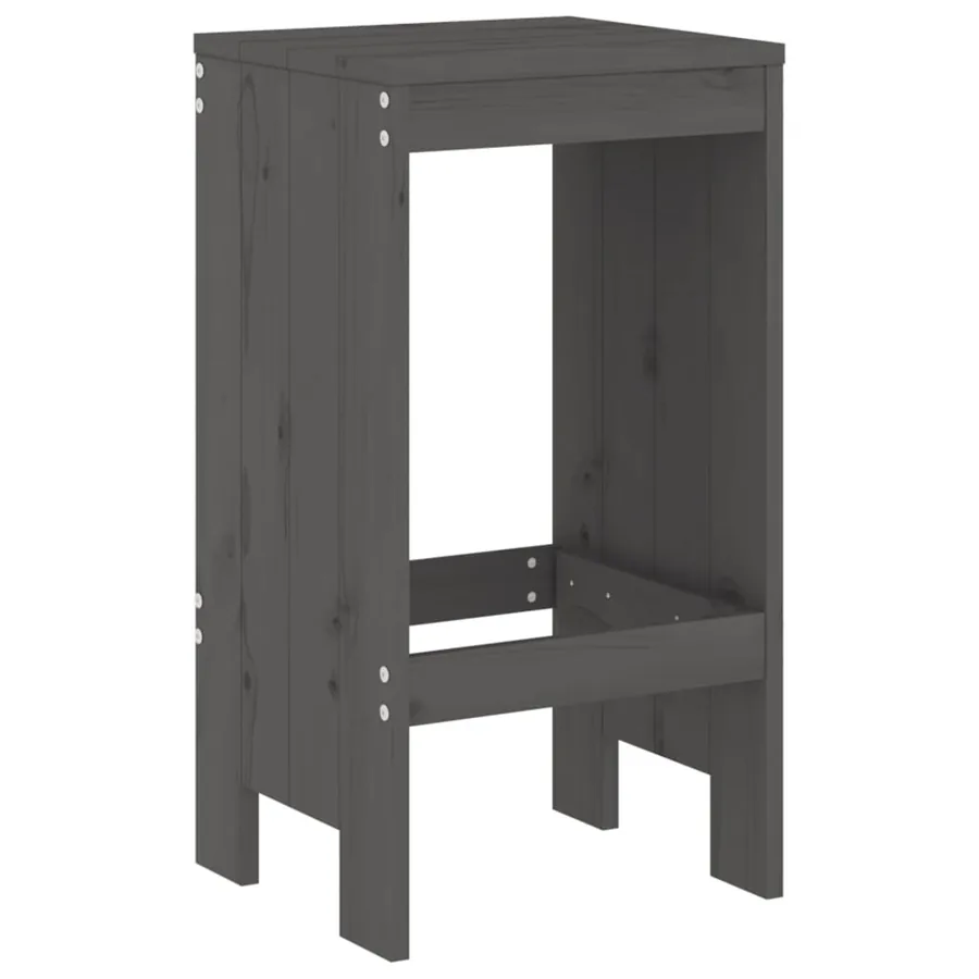 Ensemble de bar de jardin 5 pcs gris bois de pin massif - 4