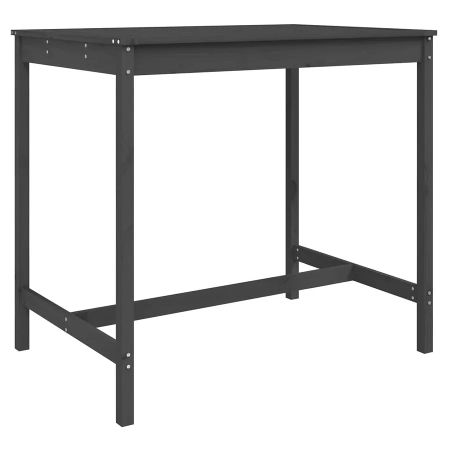 Ensemble de bar de jardin 5 pcs gris bois de pin massif - 6