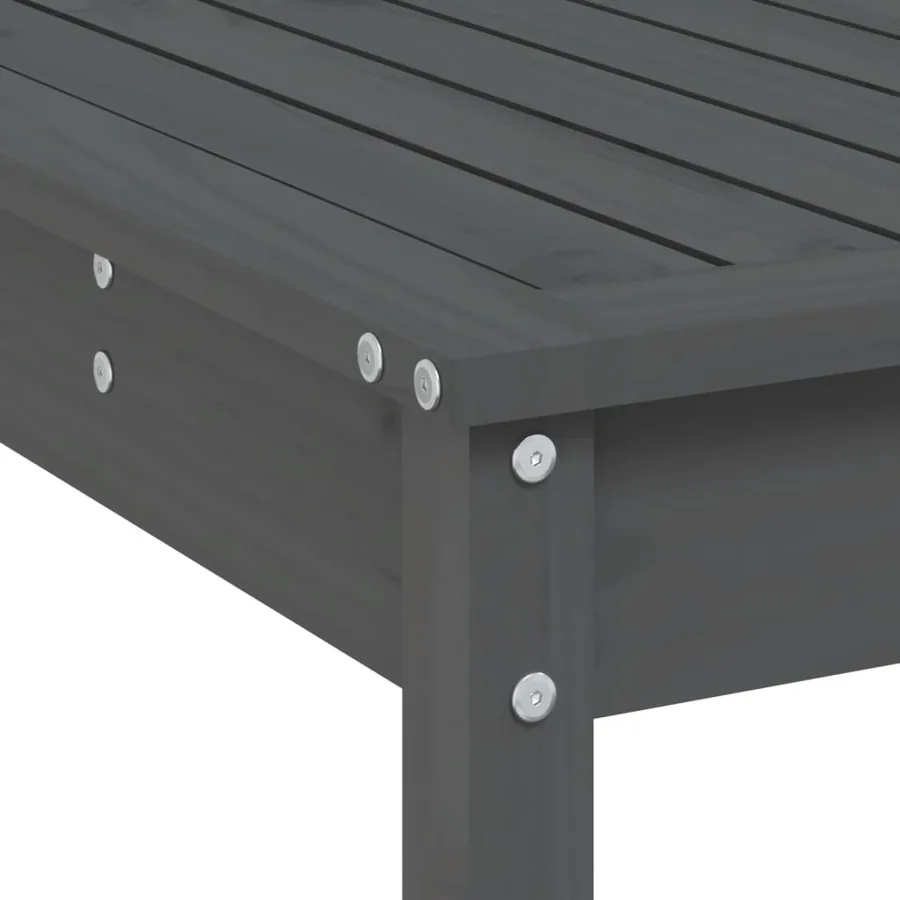 Ensemble de bar de jardin 5 pcs gris bois de pin massif - 7