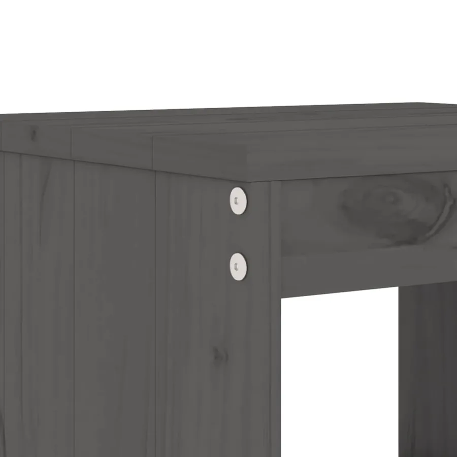 Ensemble de bar de jardin 7 pcs gris bois de pin massif - 5